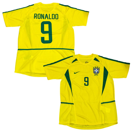 Camiseta Retro Brasil 2002 (Talla XL, Ronaldo 9)